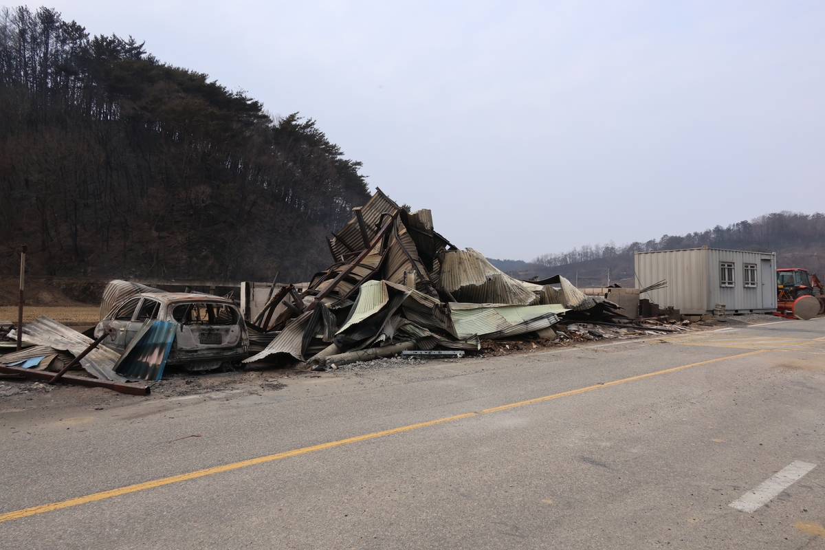 [르포] 폭삭 내려앉은 집, 뼈대만 남은 차…화마 할퀸 영덕 처참