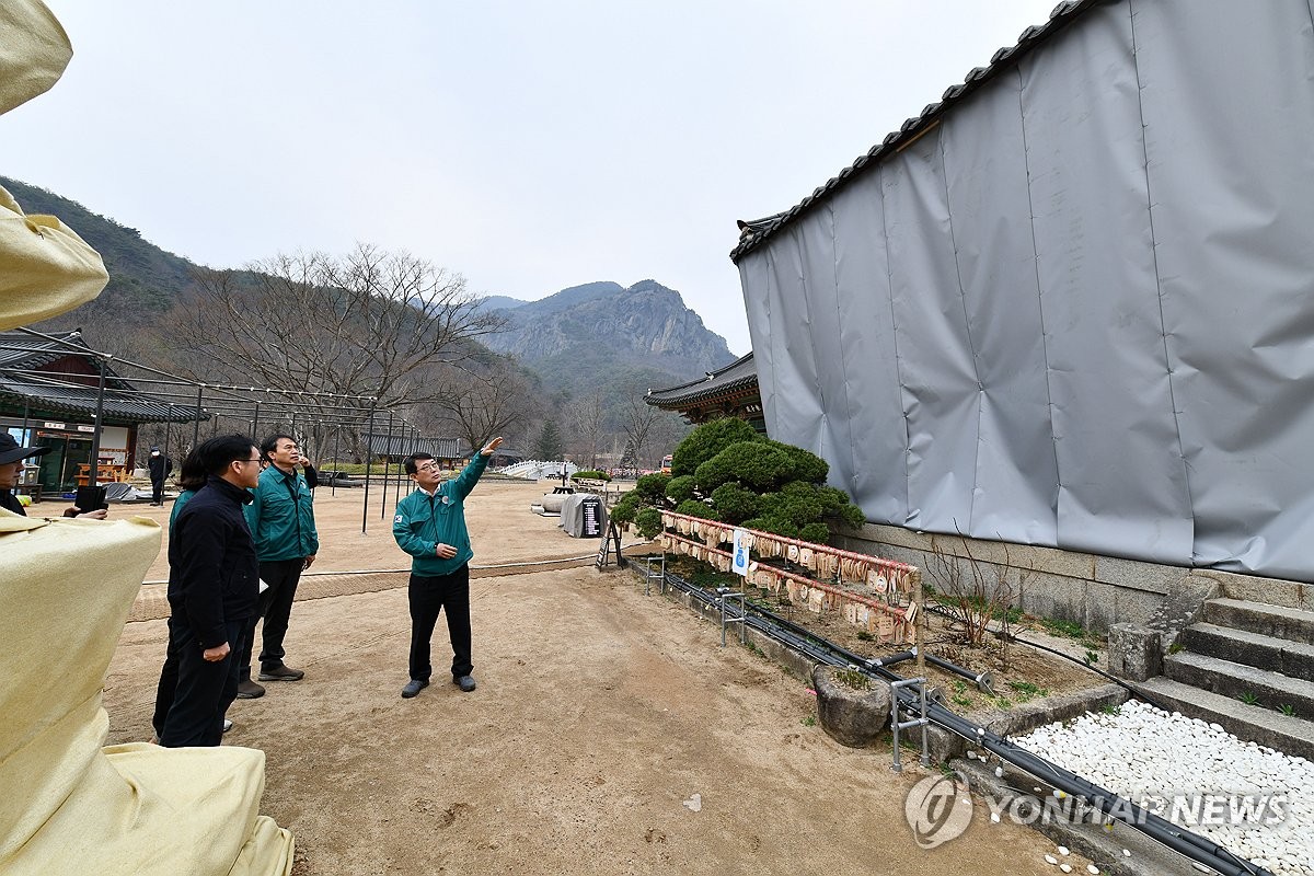청송 대전사 보광전 점검하는 최응천 국가유산청장