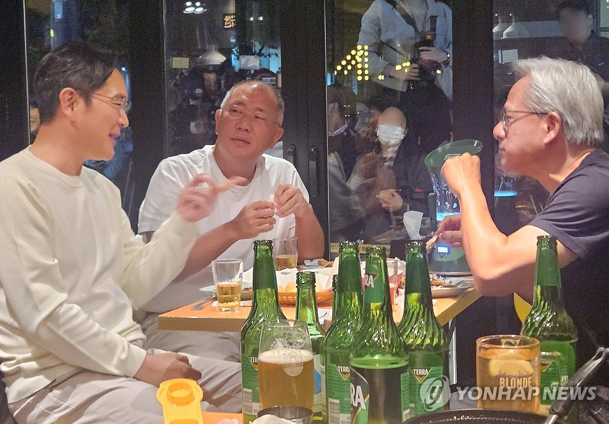 젠슨 황·이재용·정의선 '치맥회동'