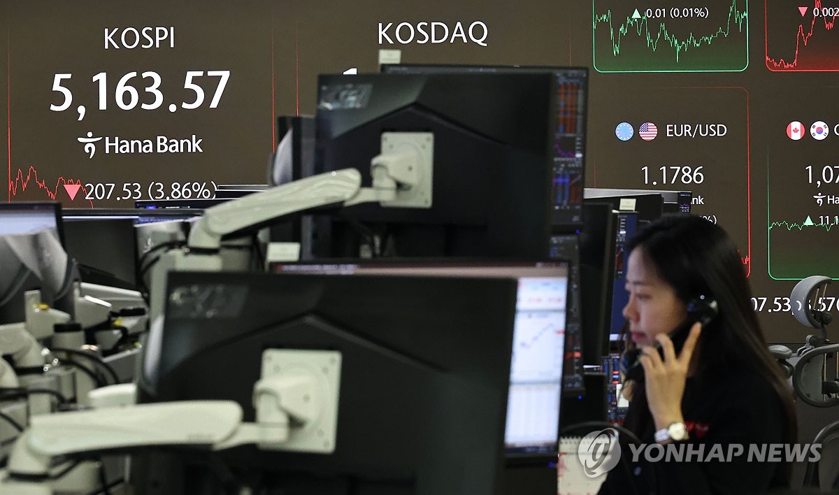 코스피, 4% 가까이 급락 5,160선 마감