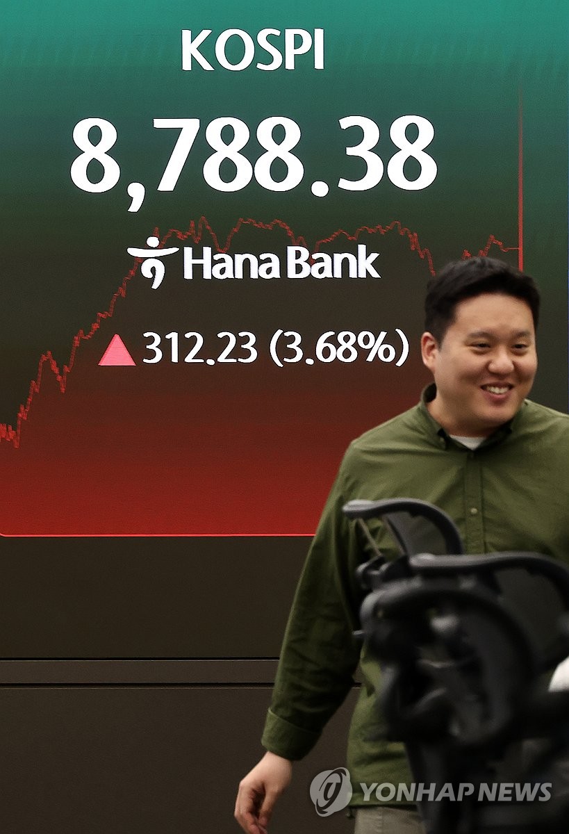 코스피, '사상최고' 8,788.38