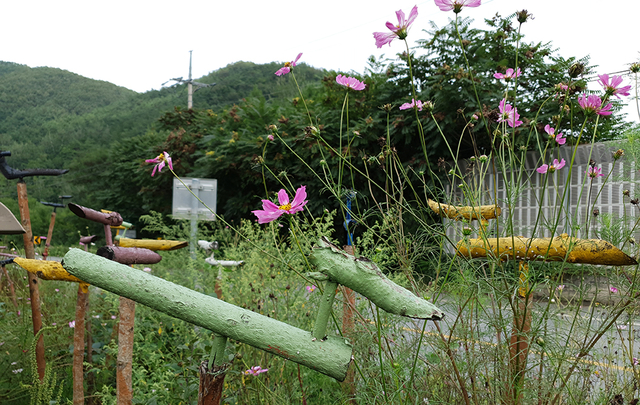 영월농협가공사업소, 솟대와 코스모스