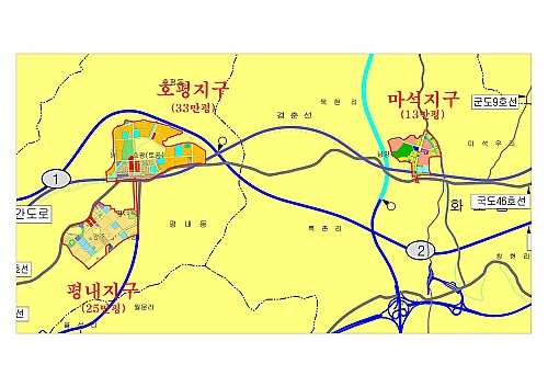 남양주 호평 평내지구 14필지 공급