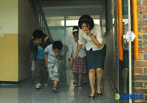 공진초등학교에서 열린 어린이 안전교육