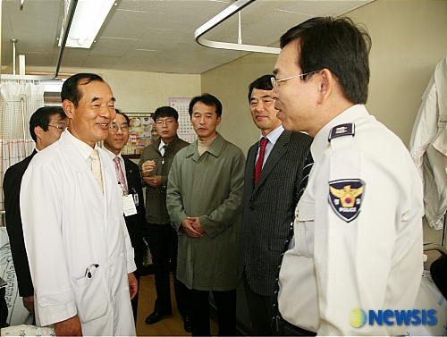 김도식 경남경찰청장 진주 고려병원 방문