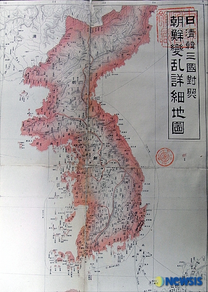 독도는 조선땅 日 채색지도