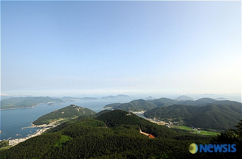미륵산에서 바라본 한려수도