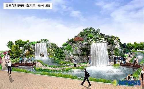 여수 60m 인공폭포 설치 조감도