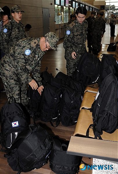 출발 준비하는 재건지원단