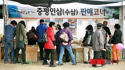 붐비는 증평인삼 판매장