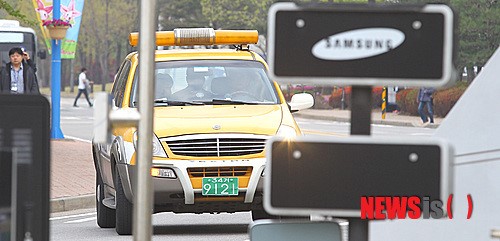한국가스안전공사 차량 나오는 삼성전자 화성사업장