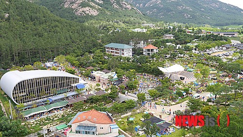 하늘에서 본 영암 월출산 기찬랜드