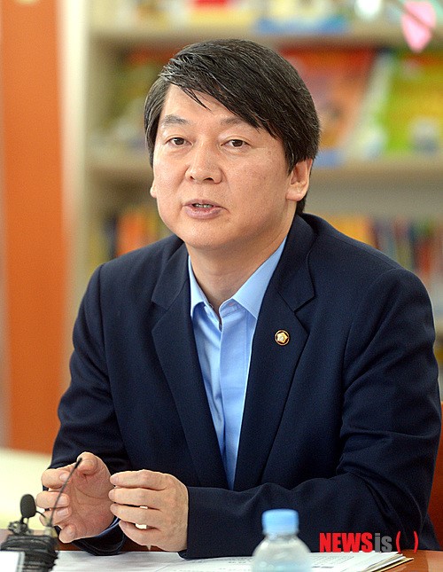 안철수, 무상급식 관련 모락중학교 방문