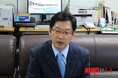 김경수 경남도지사 예비후보 진주서 기자간담회