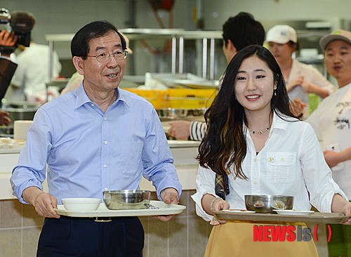 박원순 후보, 오늘 점심은 학생들과 함께
