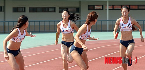 훈련하는 선수들