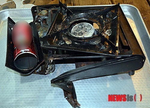 부산 식당서 휴대용 가스버너 부탄가스통 폭발