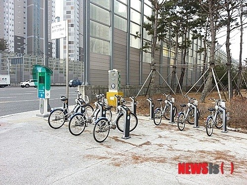 대전 도안신도시 아파트단지내 타슈 설치