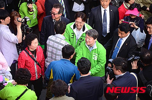 남성시장에 안철수가 떳다