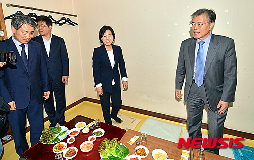 문재인과 광주지역 낙선자 만남