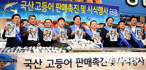 고등어 판매촉진 행사 동참한 김영석 장관