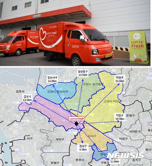 롯데슈퍼 강서·김포·일산 최대 2시간內 배송··· 롯데프레시 김포센터 오픈 