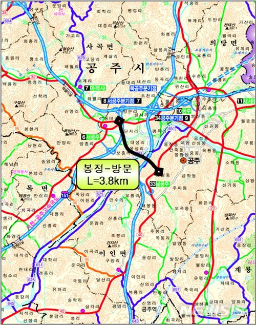 공주 봉정동~방문리 연결 우회도로 건설...950억 투입 