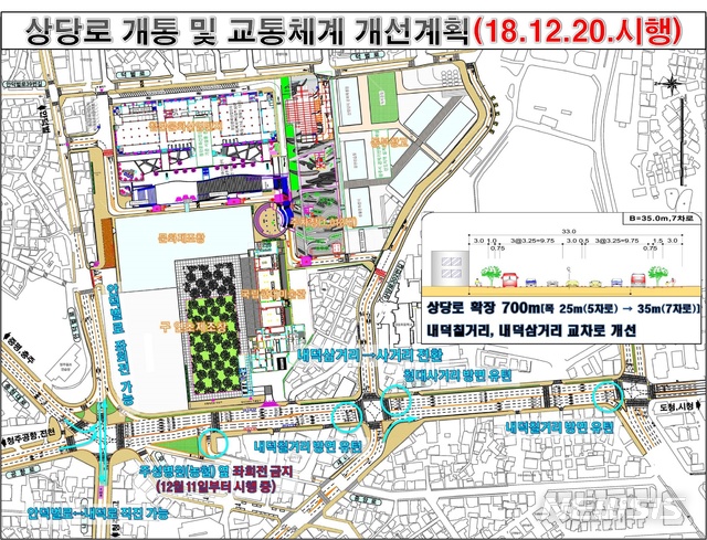 청주시, 내덕칠거리~청대사거리 도로 확장 20일 전면개통