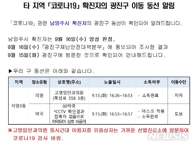 광진구 확진자 방문 고영임안과의원·코끼리식당 이용자 검사 요망