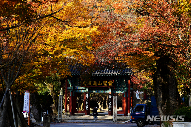 단풍이 물든 양산통도사