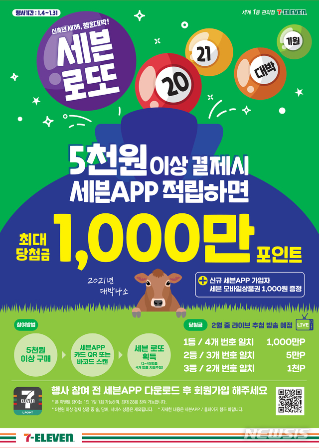 1월 세븐일레븐은 행운일레븐…세븐 로또