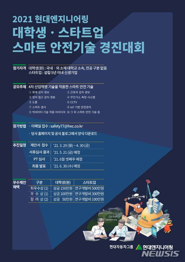 현대엔지니어링, 스마트 안전기술 아이디어 공모전·경진대회 개최