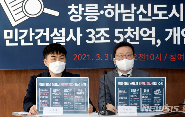 참여연대, 창릉·하남신도시 개발이익 분석 결과 발표 기자회견