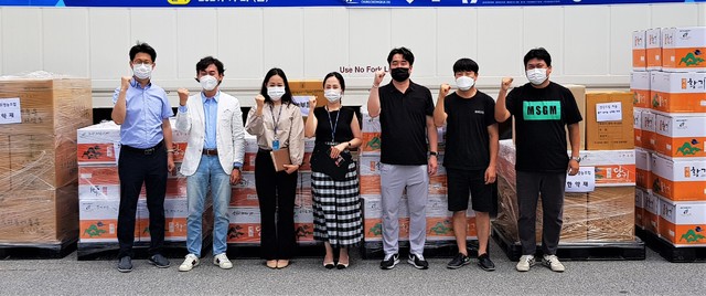 미국 LA 수출 제천 약초류·한방제품 첫 선적
