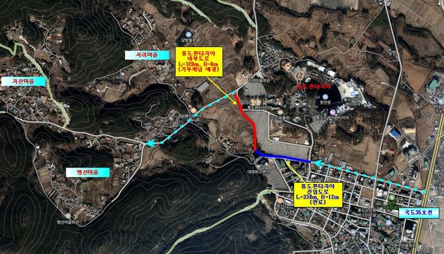 양산 통도사 일원 신평유원지 진입도로 14년만에 완공