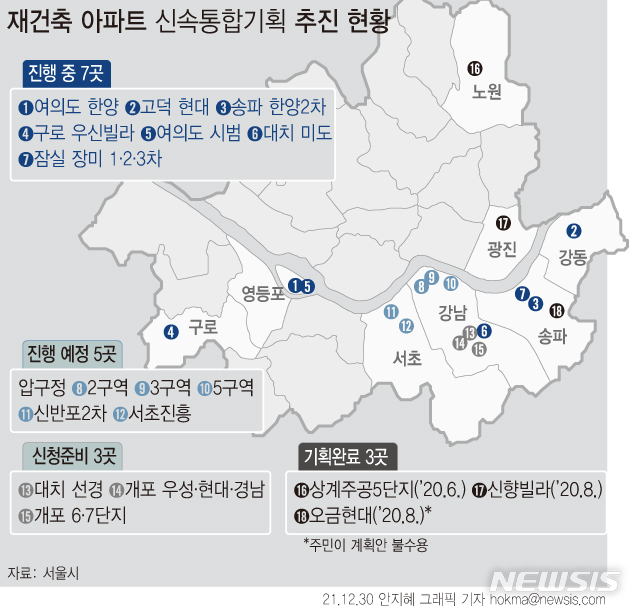 [그래픽] 서울시, 신속통합기획 아파트 재건축 18개 추진