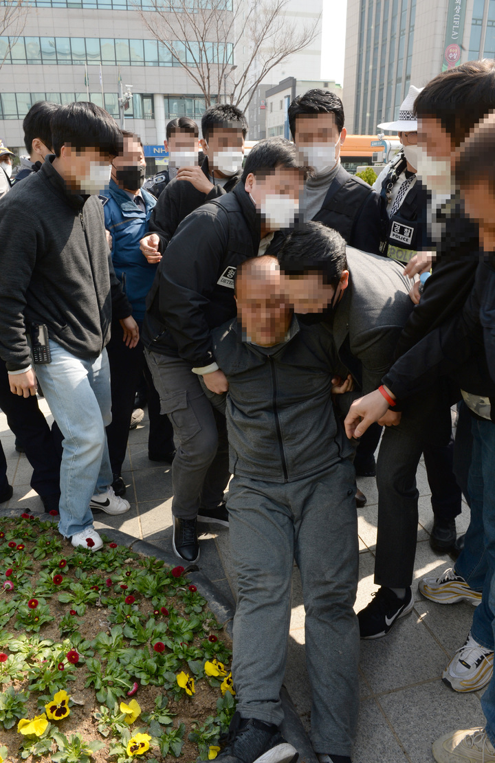 분신을 시도한 공공운수노조원