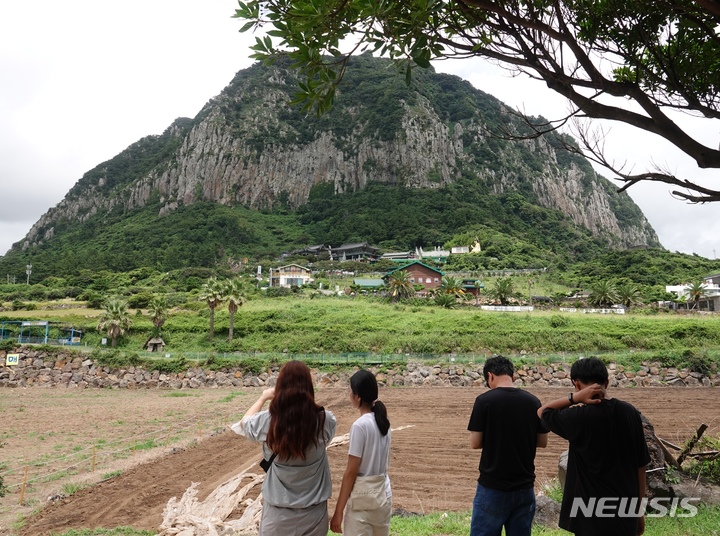 제주 산방산 찾은 관광객들