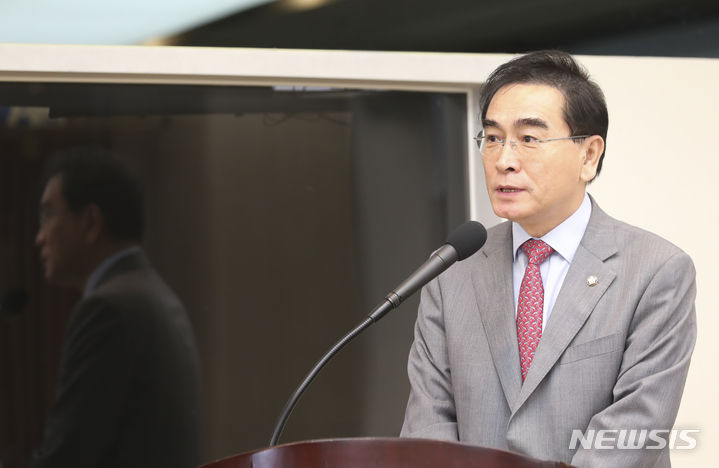 개회사하는 태영호 국회의원