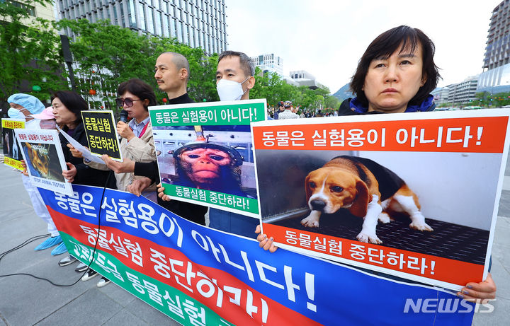 세계 실험 동물의 날 맞아 동물 실험 중단 촉구 기자회견