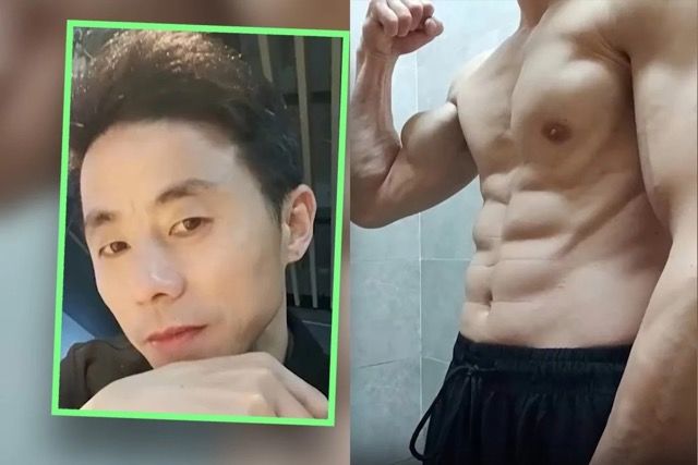 헬스장 가본 적 없다…中 50대 생선장수 식스팩 화제