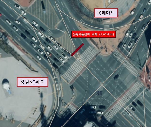 창원NC파크 앞 사거리 23~24일 교통통제…복개 구조물 공사