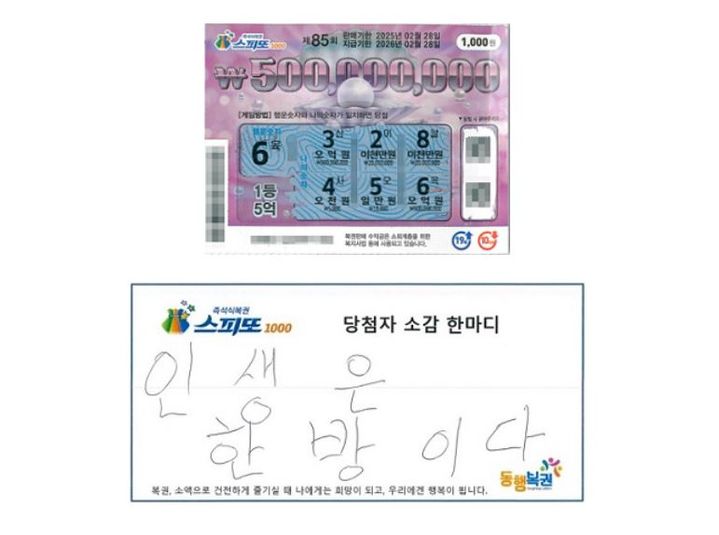 꿈 이룬다는 운세 보고 산 복권…5억 당첨 행운