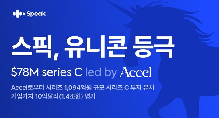 스픽, 1094억원 규모 시리즈C 투자유치…기업가치 1.4조