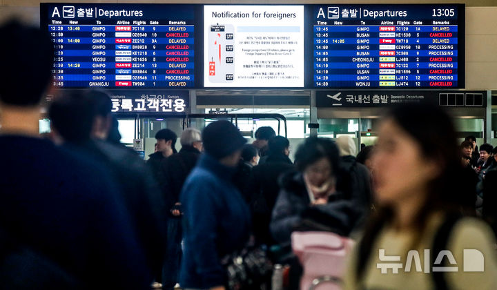 제주공항 대규모 결항 사태