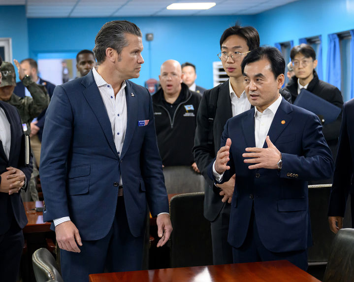 JSA 판문점 찾은 안규백 국방부 장관-피트 헤그세스 미 국방장관