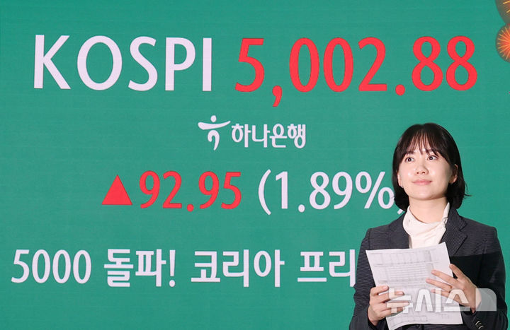 '코스피 5000 돌파를 축하합니다'