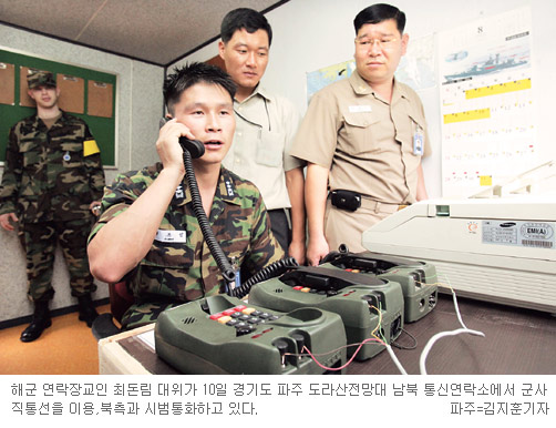 남북 군사 핫라인 첫 통화