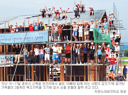 ‘아빠와 함께 사랑의 집짓기’… 두란노아버지학교―한국 해비타트 주최