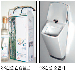 SK건설―건강음료 시판·GS건설―위생도기 제작… 건설사 ‘투잡 바람’